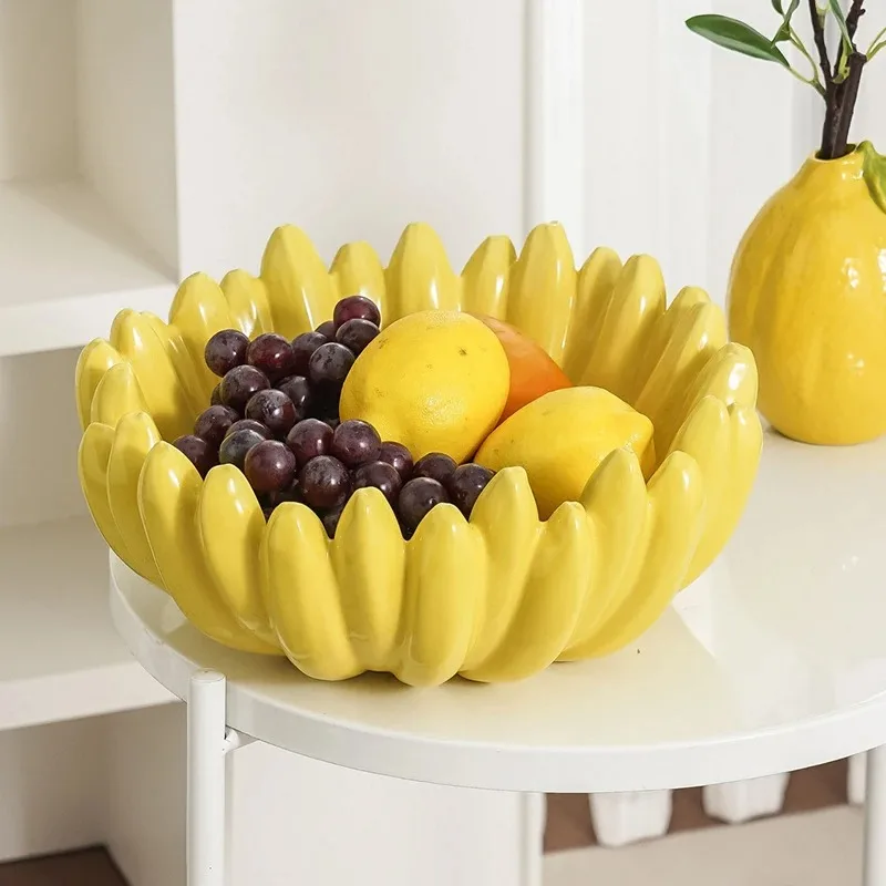 

Cute Fruit Plates Multifunction Ceramic Tray Modern Designed Plate Living Room Kitchen Bowls Storage Decorative Accessory