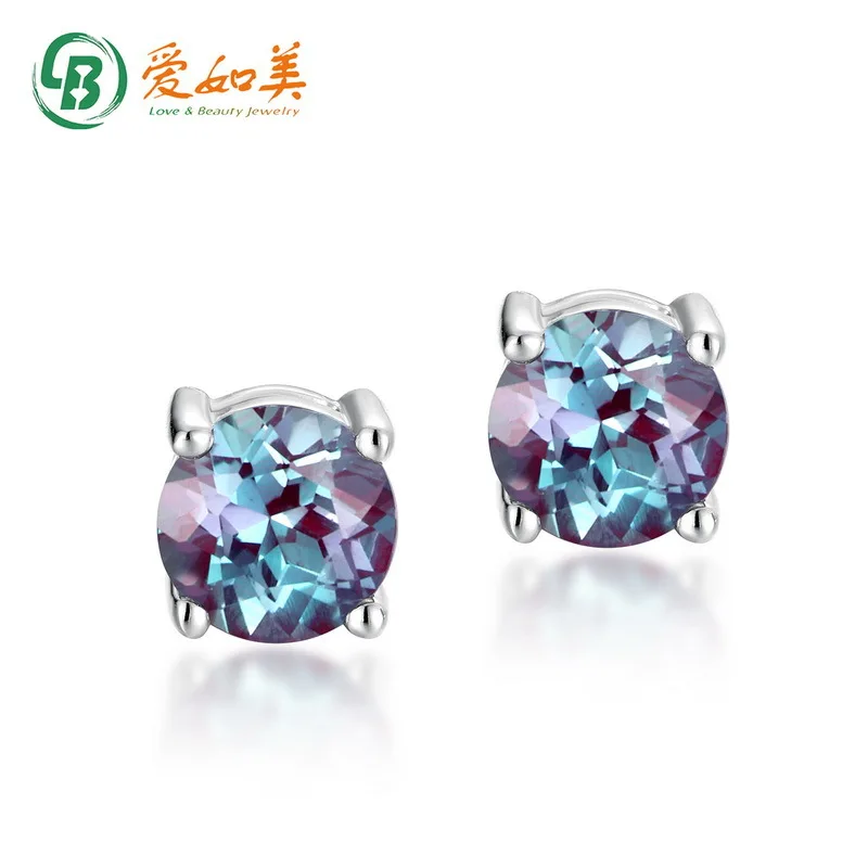 

Развивающие серьги с александритом, золото 18 карат, PT950, платиновое посеребрение, 7-слойные золотые серьги с четырьмя когтями для женщин, универсальность