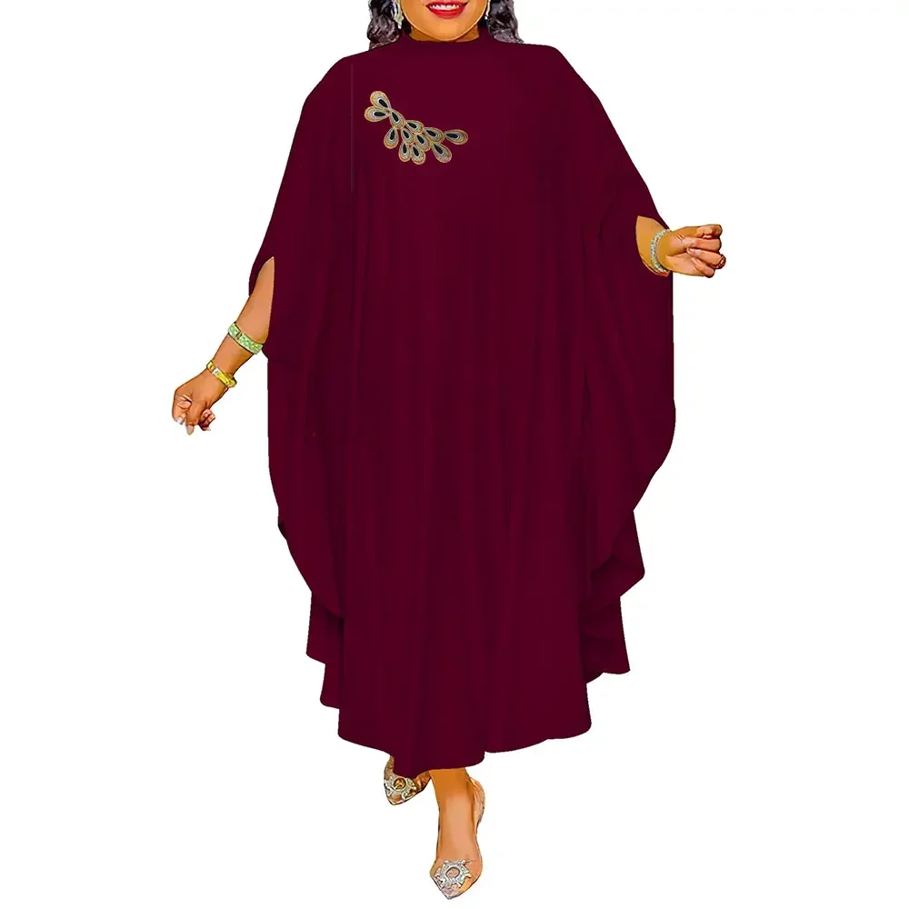 African Women's Fashion Personality Women's Bright Color Dress Loose Robe Style Dashiki Party Dress WYL005