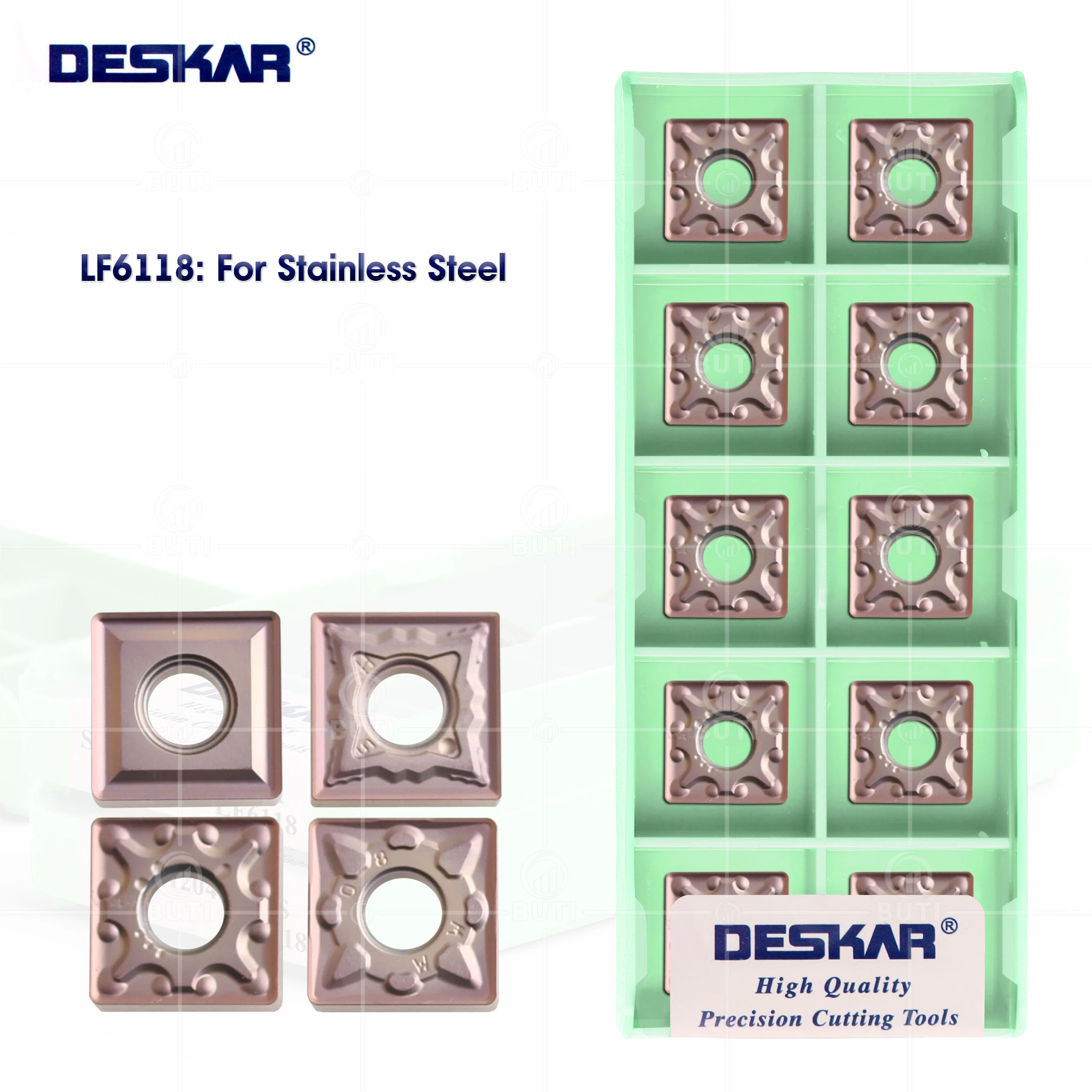 Deskar 100 Original Snmg120404 Snmg120408 Snmg120412 ma mm hs ms Lf6118 Torno Cnc Carbide Turning Inserts para Aço Inoxidável