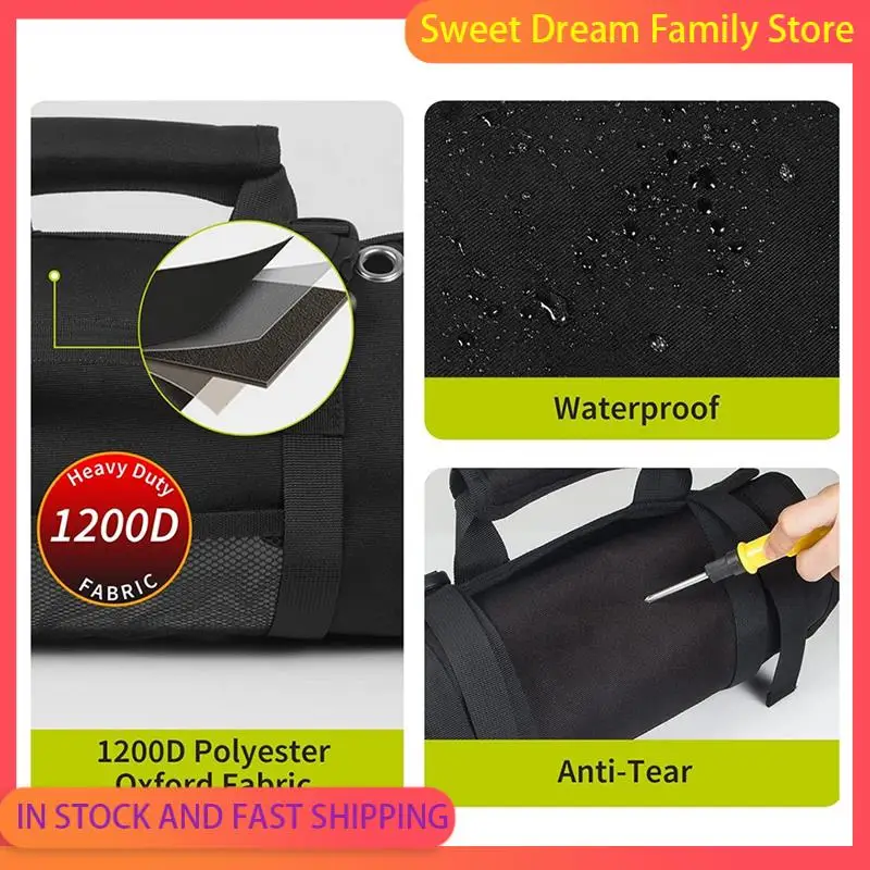 SDFC-gereedschapsoproltas, gereedschapsorganizer op rol met 3 afneembare zakjes, gereedschapsrolzakje voor monteur/elektricien/motorfiets