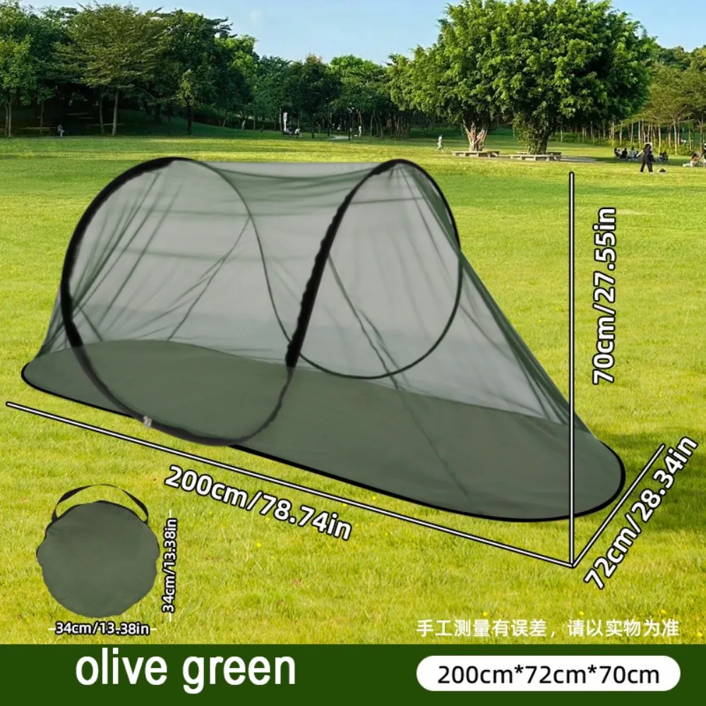 Fotografia 7: Tenda Portátil Integrada para Acampamento, Tipo de Arremesso Manual, Respirável, com Rede Mosquiteira para Praia, Sem Instalação