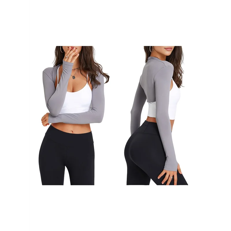 

Женская повседневная крутая шаль с открытой передней частью и коротким топом, комплект шаль, титановый серый M-A55G