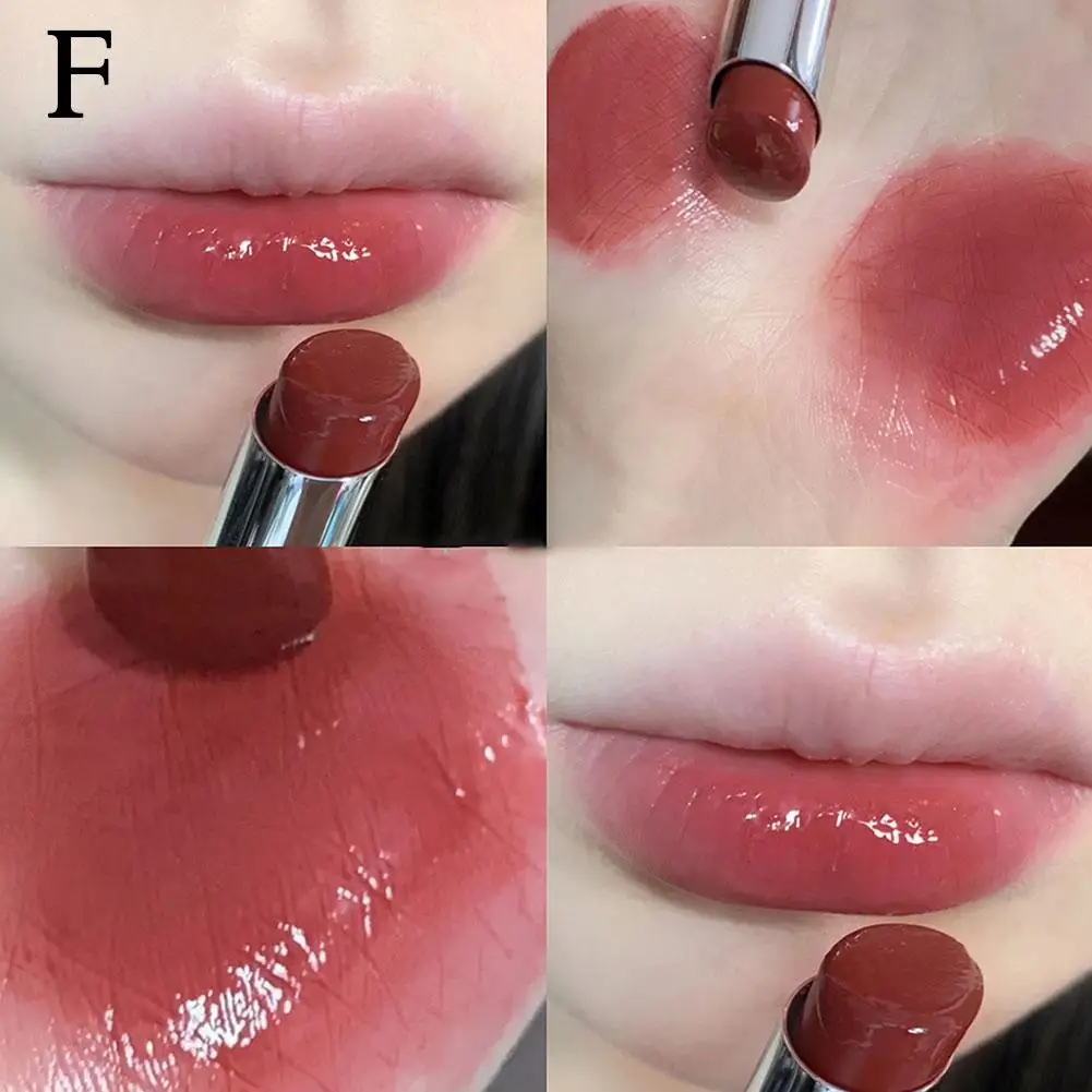 Glänzender Lippenstift Spiegel Glas Gelee Lippenstift Farbent wicklung dauerhafte Make-up Gesundheit Rose Meer lange Schönheit n4q5