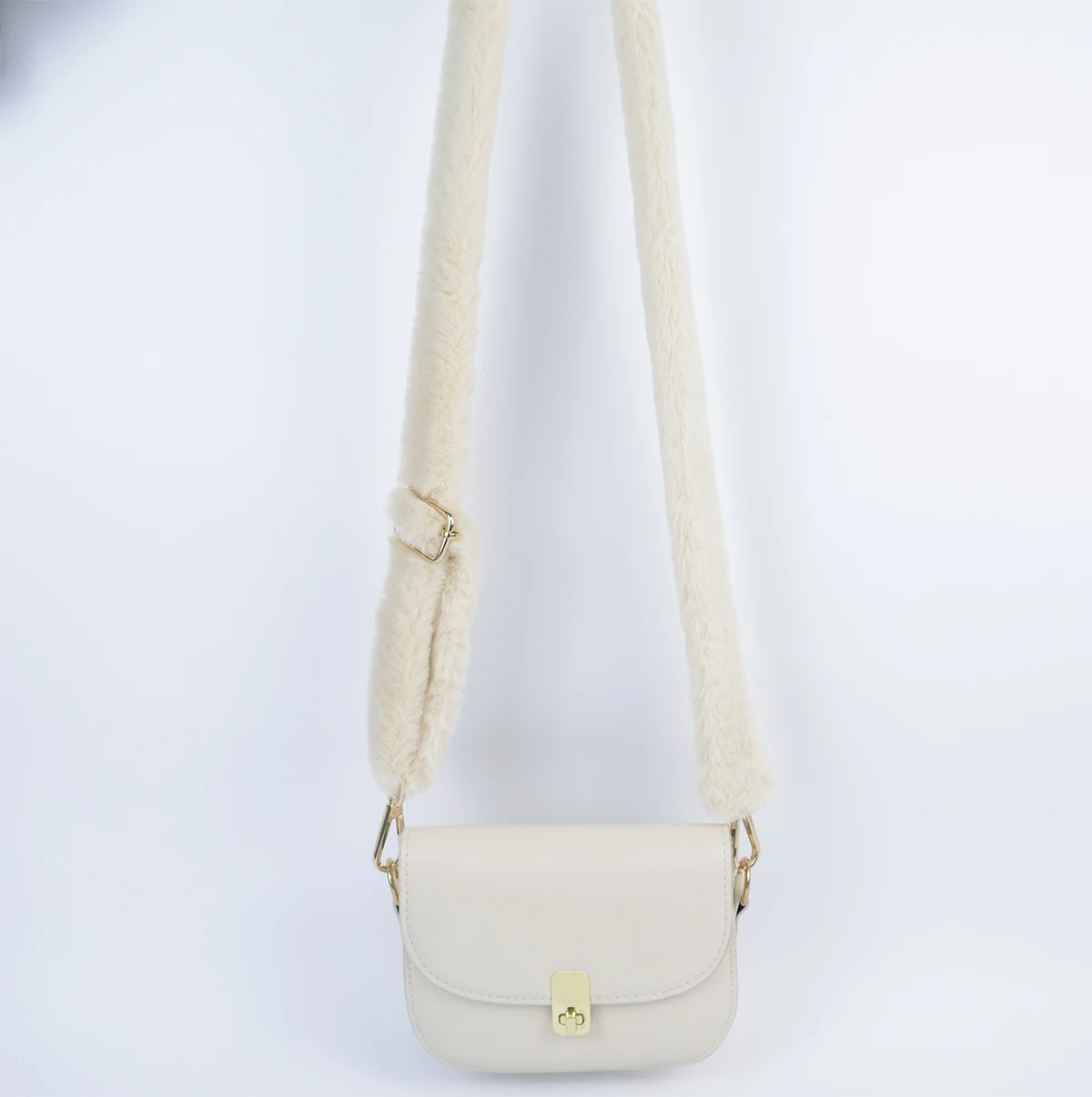 New Long length adjustable plush bag strap Replacement Faux Rabbit Fur Belt  Women Shoulder Crossbody bags straps  Accessories