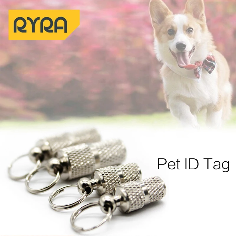 Waterproof Pet Name Tags with Anti-Loss Capsule for ID Tag for Dogs and Cats, Collar Accessory with Address and Telephone Number