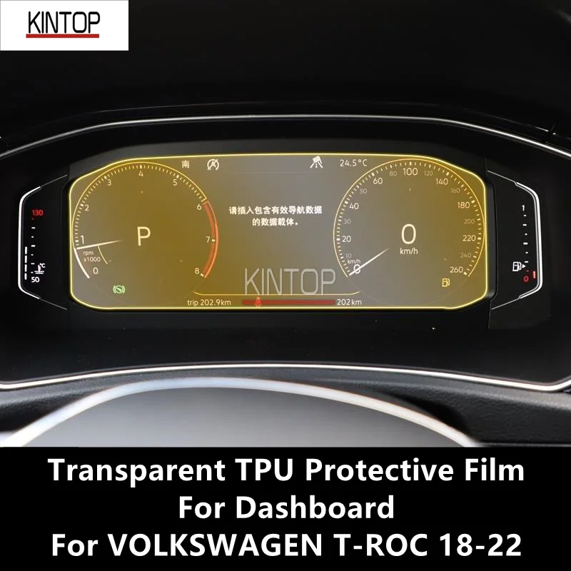 

For VOLKSWAGEN T-ROC 18-22 Dashboard Transparent TPU Protective Film Anti-scratch Repair Film Accessories Refit