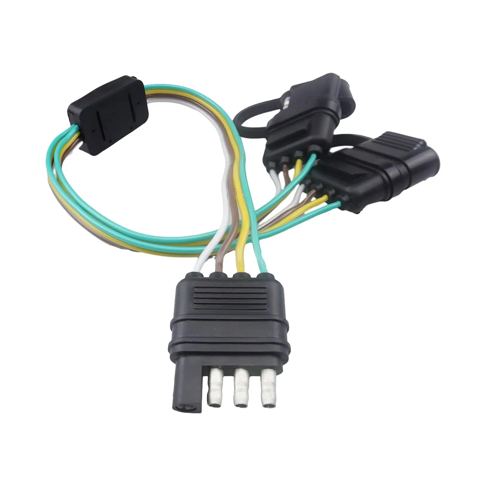 Trailer Wire Extension Plug with Male Female Plug Plug and Play Connection 4 Wire Flat Connector for Truck Utility Boat