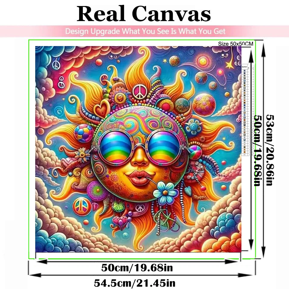 2025 New Psychedelic Sun Fantasy Sister Diamond Painting Kit Full Square Round Diamond Mosaic Craft, DIY Full Diamond Art