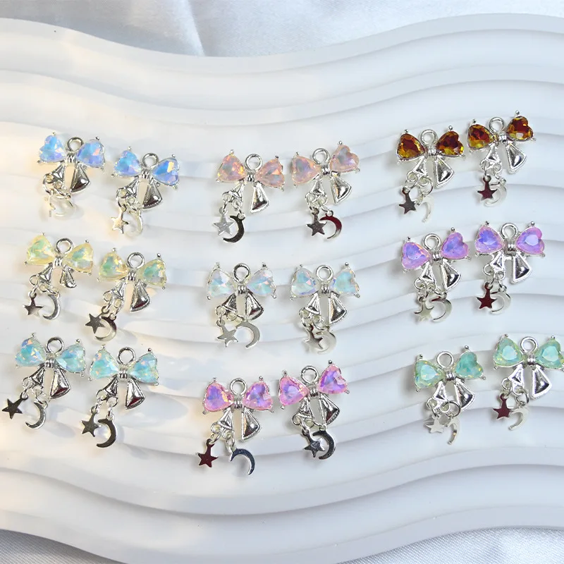 

10pcs Bag Pendant Women Accessories Colorful Bow DIY Phone Case Clothes Bag Doll Material Decoration Kawaii Girl Gift Wholesale