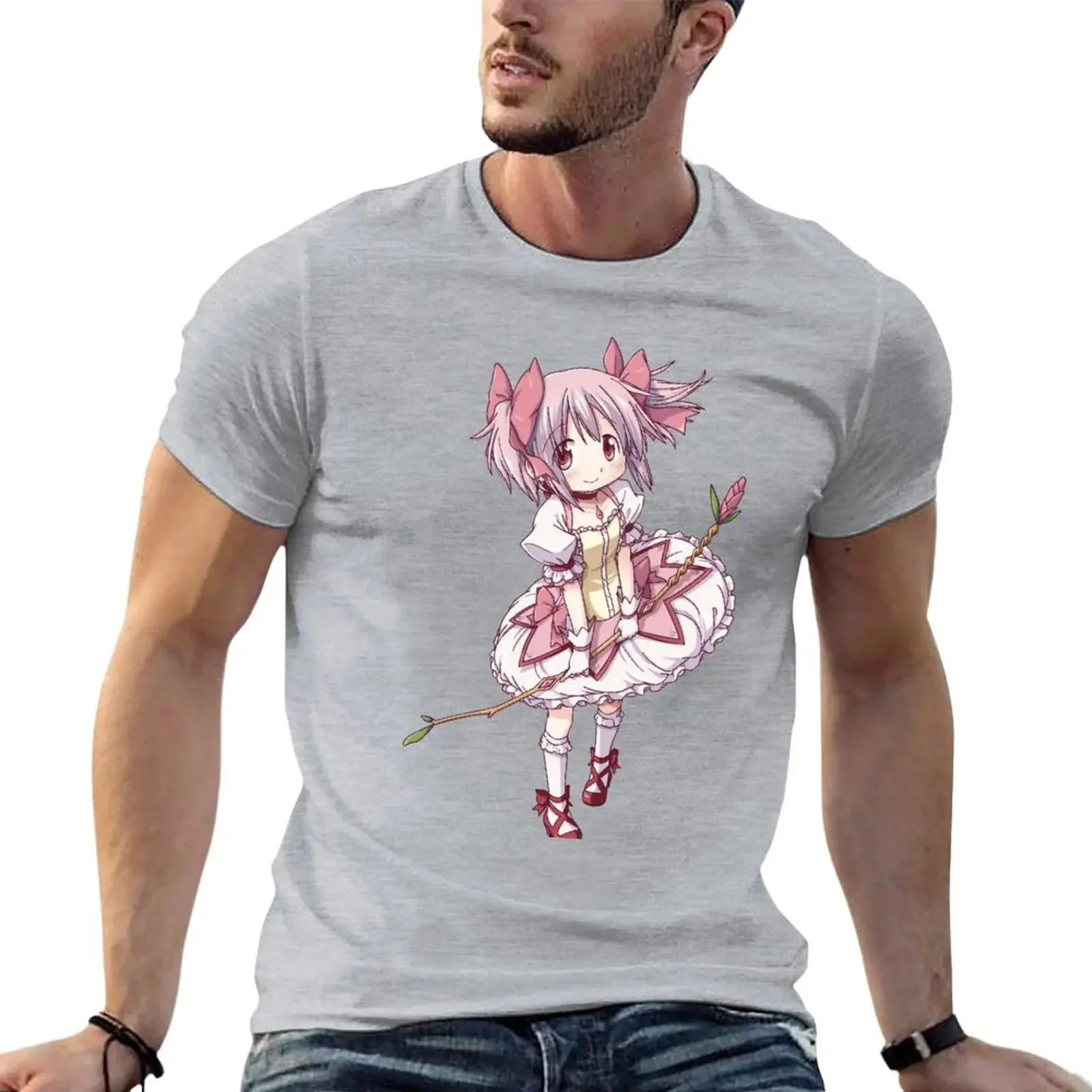 Puella Magi: Madoka Kaname (2021) T-Shirt heavyweights boys animal print Men's clothing