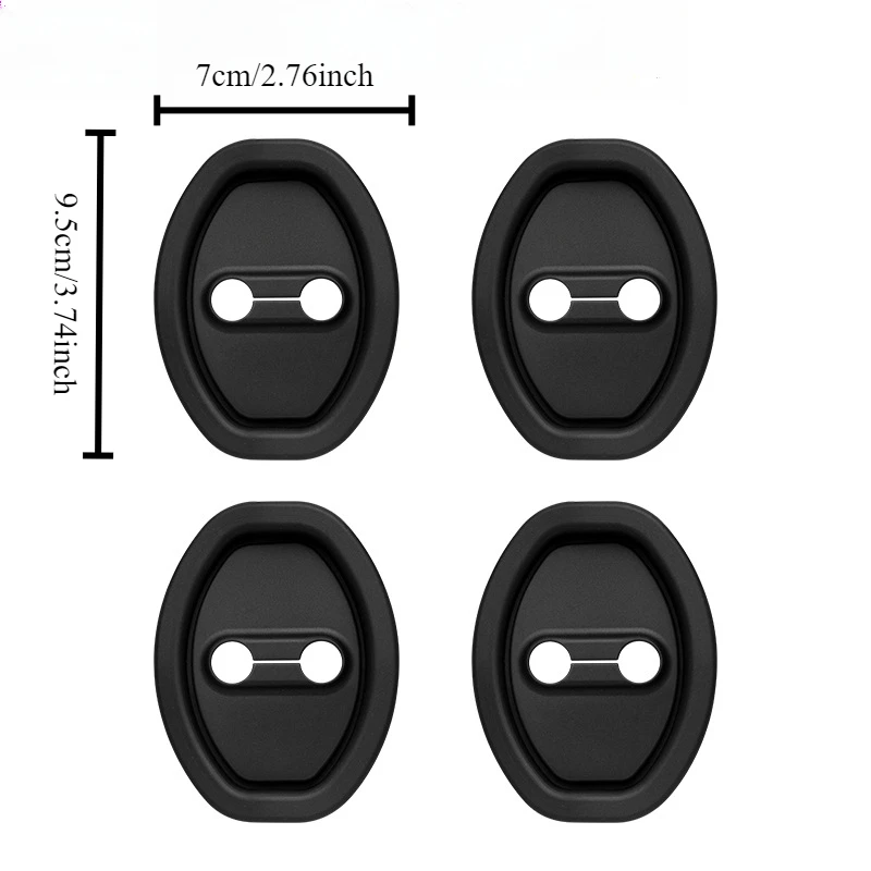 4Pcs/Set Lock Protector Silicone Door Shock Absorber Pad Flexible For Tesla Model 3 Y X S  Auto Door Lock Latches Cover