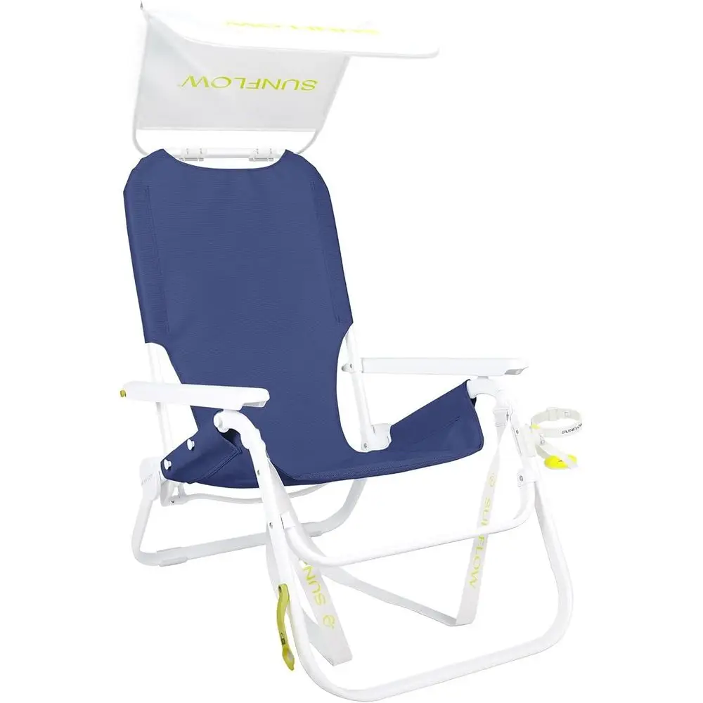 

Пляжное кресло Shore Thing Premium - регулируемое, портативное, устойчивое к ржавчине, раскладное пляжное кресло с защитой от солнца UP 50+ и держателем для напитков