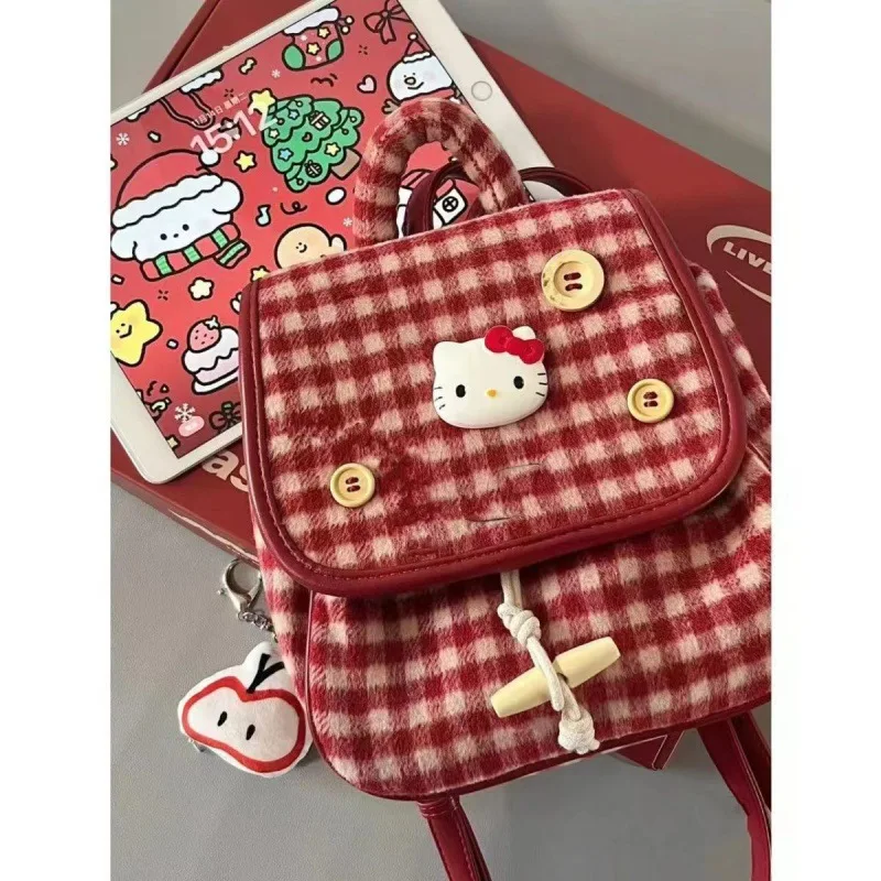 Sanrio New Hello Kitty Student Schoolbag Cute Cartoon Casual Large Capacity Shoulder Pad Stain-Resistant Backpack