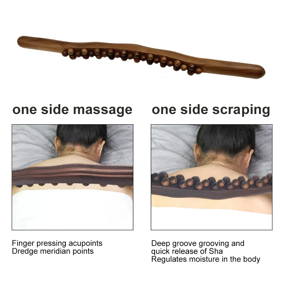 Wooden Massage Roller Rolling Pin Universal Back Needle Massage Tendons Beech Wooden Scraping Stick Point Guasha Relax Therapy