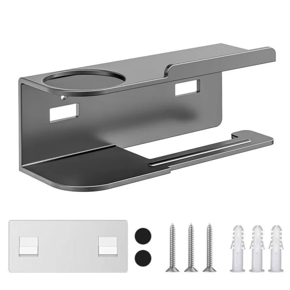 

Bathroom Decor 23x9x8cm Wall Mount Rack Single Column Rack Tissue Rack Convenient Shelf Space Metal Construction