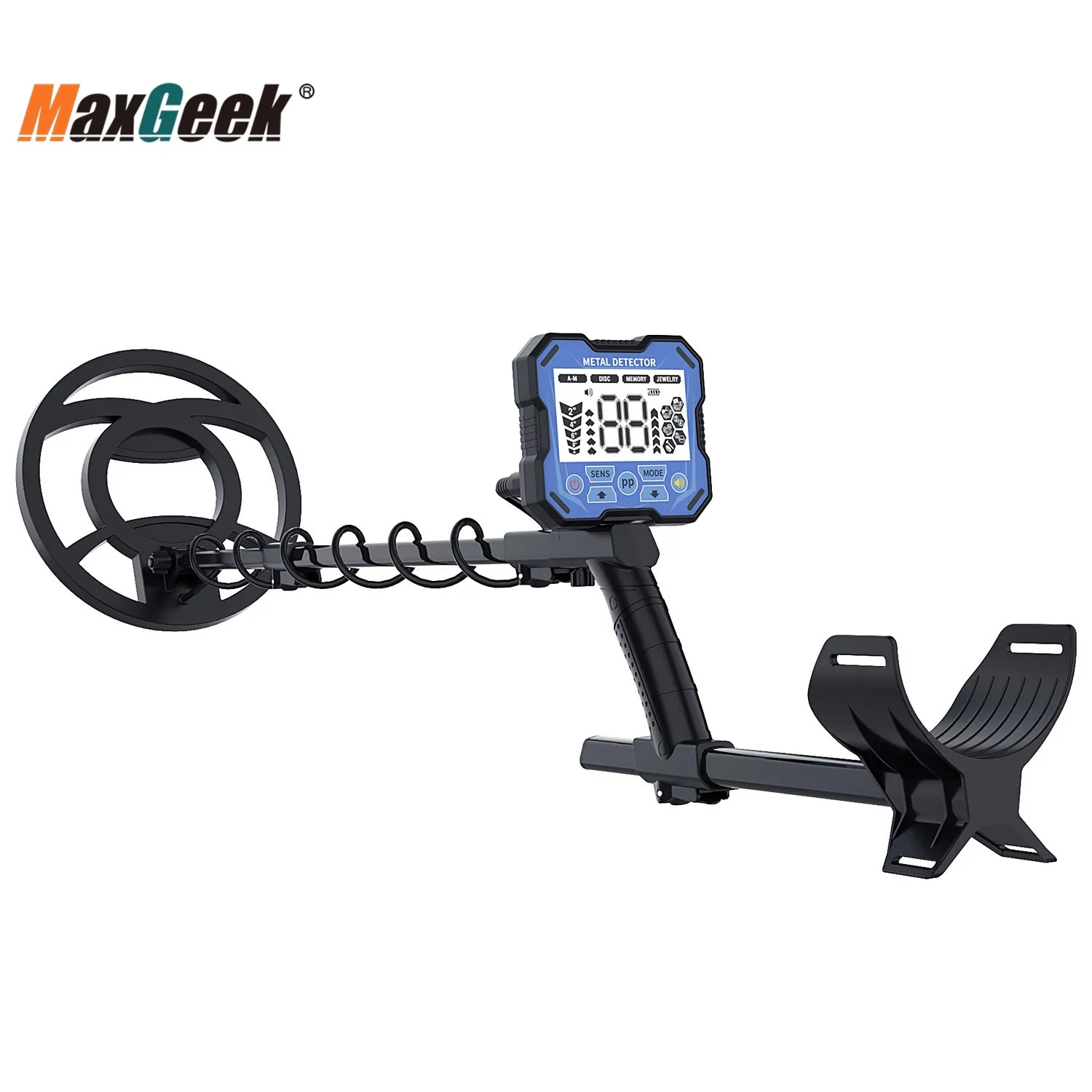 Maxgeek GT928 Профессиональный подземный металлоискатель Водонепроницаемый детектор сокровищ для уличной редкой металлической охоты