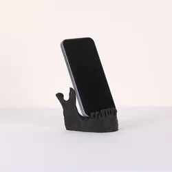 1 pc Gothic horror style skull tooth phone holder, black classic, creative skull design, home and office phone holder decoration
