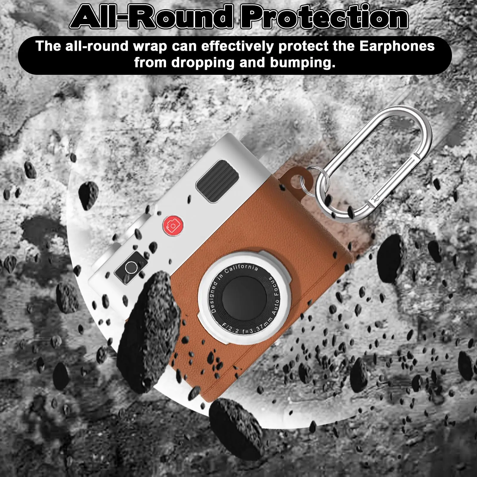 For AirPods 4 Case Cover with Keychain Cute Cartoon Cool Retro 3D Camera Protective Silicone Skin Case For AirPods 4 view 2