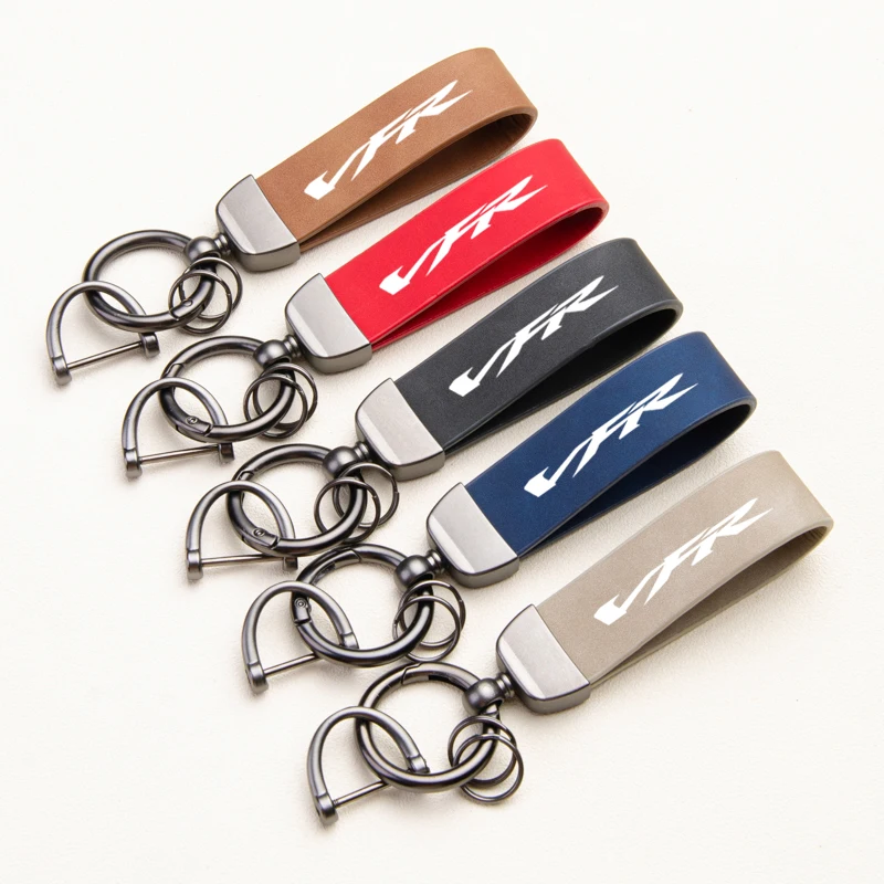 Fantastic Skin feel leather metal keychain For Honda VFR750 VFR800 VFR 800 800X 750 1200F VFR800F  Motorcycle accessories