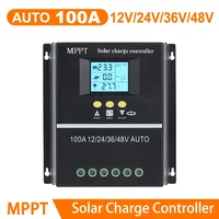 100A MPPT Car Solar Charge Controller 12V 24V 36V 48V Solar Panel Battery Intelligent Regulator for Lead-acid/Lithium