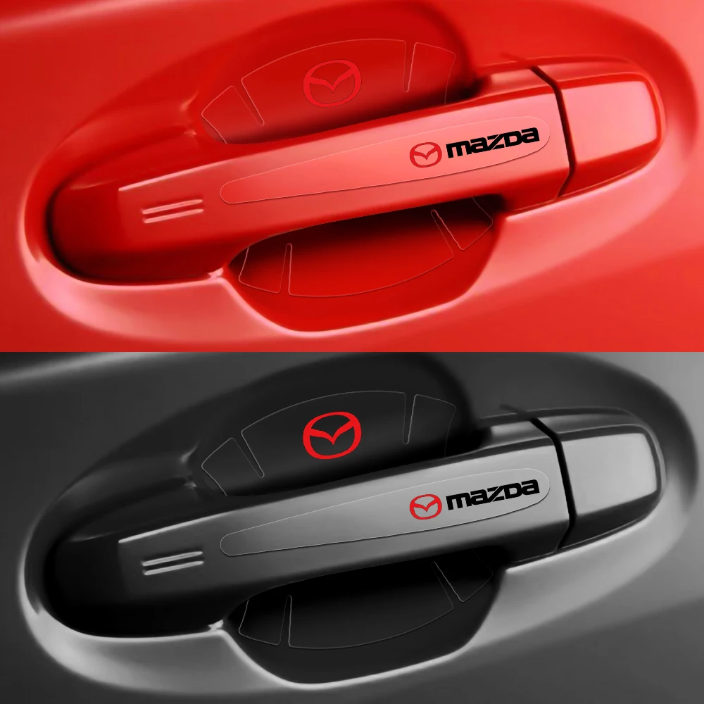 

4/8 шт. прозрачные наклейки на дверную ручку, защита от царапин для Mazda 3 5 6 MS GG GJ GH CX5 CX30 CX3 MX5 Axela