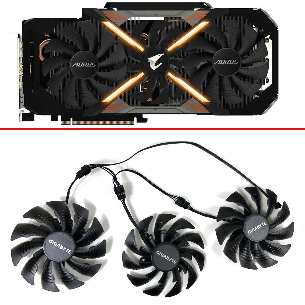 

95mm 12V 0.50AMP T129215BU PLD10015B12H For GIGABYTE AORUS GeForce GTX 1080 Ti Xtreme Edition 11G Graphics Card Cooling Fan