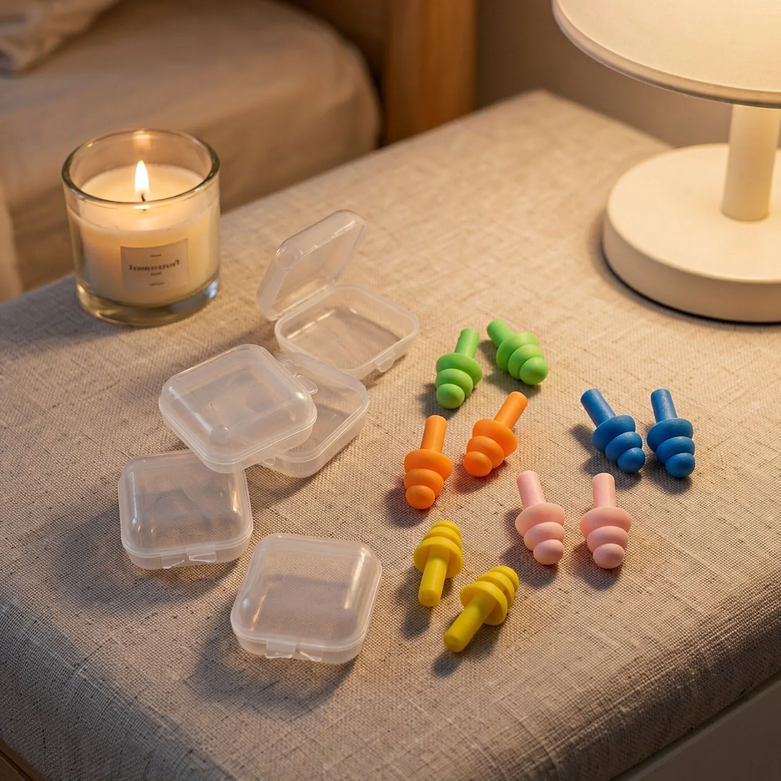 5/10/20pairs Soft Silicone Earplugs with Storage Box Reusable Washable Noise Reduction for Swimming Sleep Study Random Color TMZ
