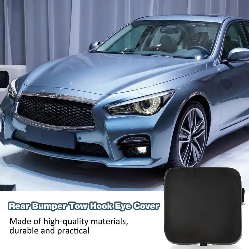 Car Rear Tow Hook Eye Bumper Cover Piece Hole Access Traction Cap Case Guard Panel Trailer Lid For Infiniti 2014 – 2018 Q50