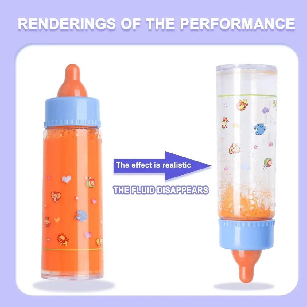 Girls Gift Milk & Juice Bottles Feeding Set Play House Pretend Baby Bottle Pacifier Plastic Dollhouse Decor Feeding Bottle