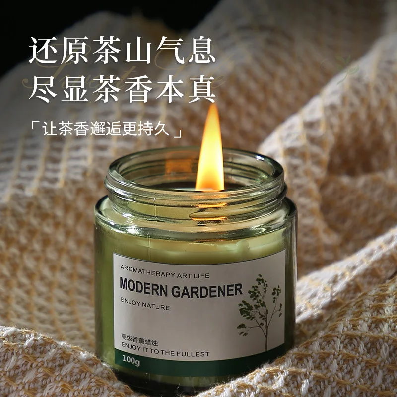 2PceTea Art Aromatherapy Candle Home Bedroom Long-lasting Fragrance Plant Soy Wax Holiday Gift