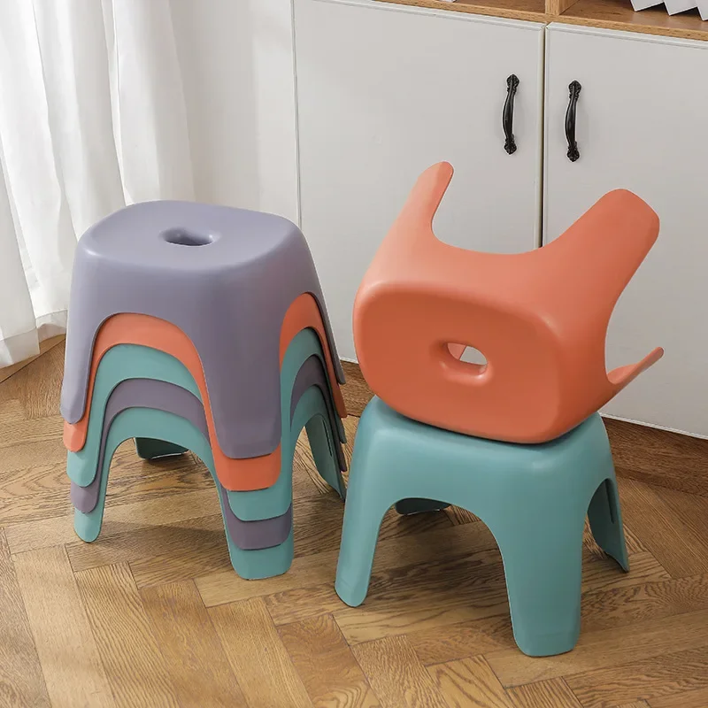 HOChairs-Tabouret en Plastique Ménager, Table Basse Épaisse et Empilable, Petit Banc pour Alicante, Canapé Antidérapant Bas