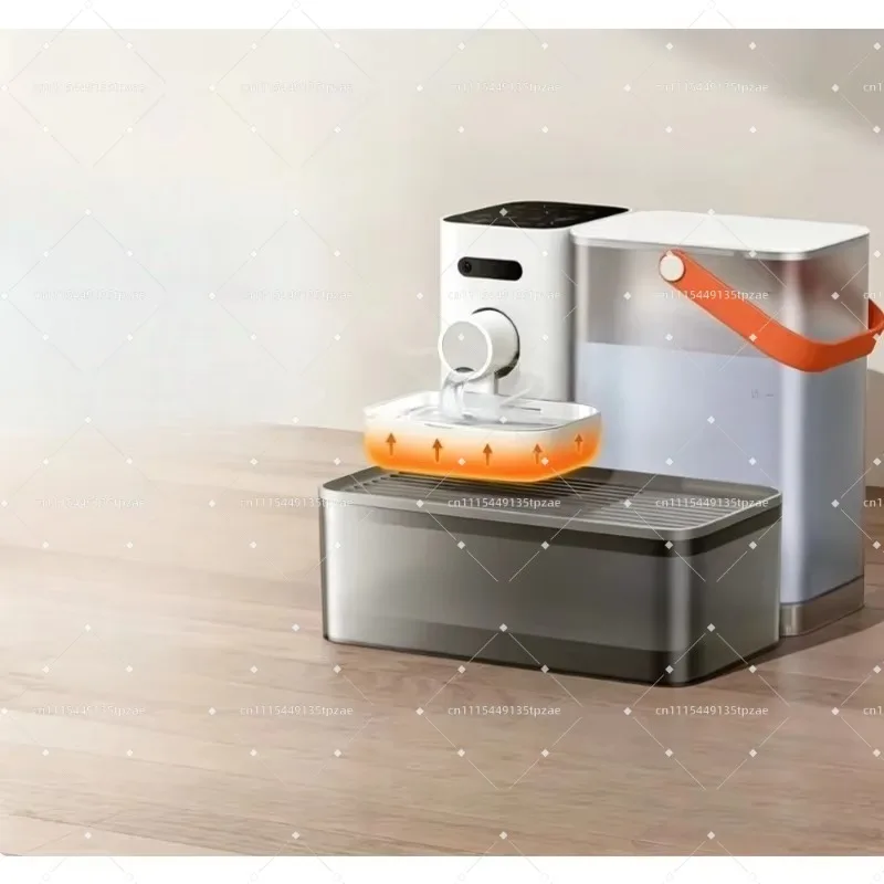 Unplugged Tilted Neck Protection Cat Water Dispenser, Constant Temperature Heating Two-in-one Automatic Feeder
