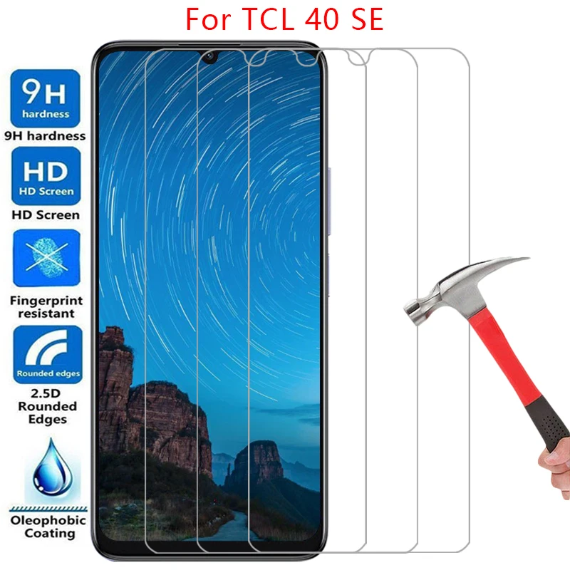 Funda de teléfono para tcl 40 se protector de pantalla de vidrio templado en tcl40 40se tcl40se contraportada 360 protector tlc