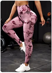 Tie Dye Yoga Pants Sport Leggings Women Seamless High Waist Push Up Woman Tights Fitness Workout Leggins Gym Clothing 2024 New