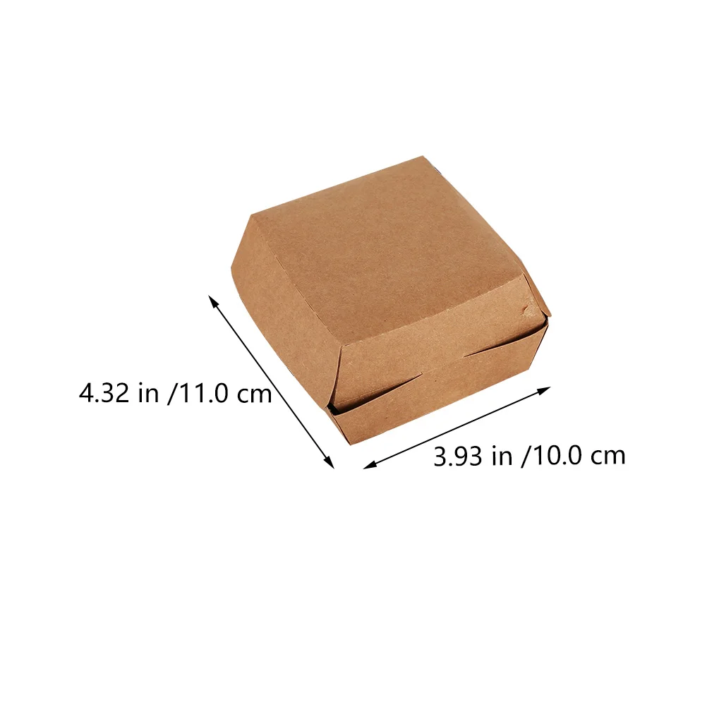 Burger Bun Food Containers with Lids Box Takeout Packaging Case Salad Kraft Paper Tray