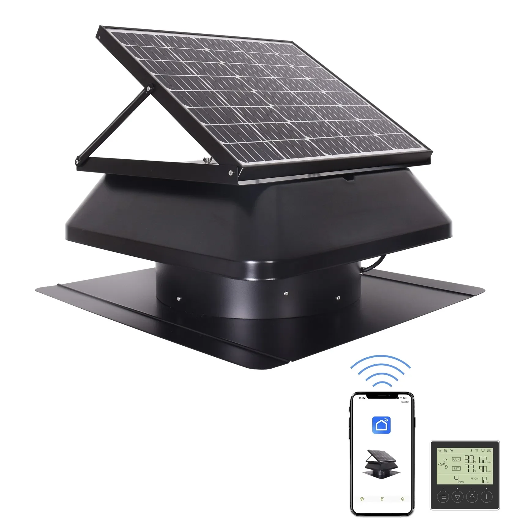 Industrial Home Solar Attic Roof Mounted Ventilation Exhaust Fan with Solar Panel DC Roof Vent Fan Waterproof Solar Exhaust Fan