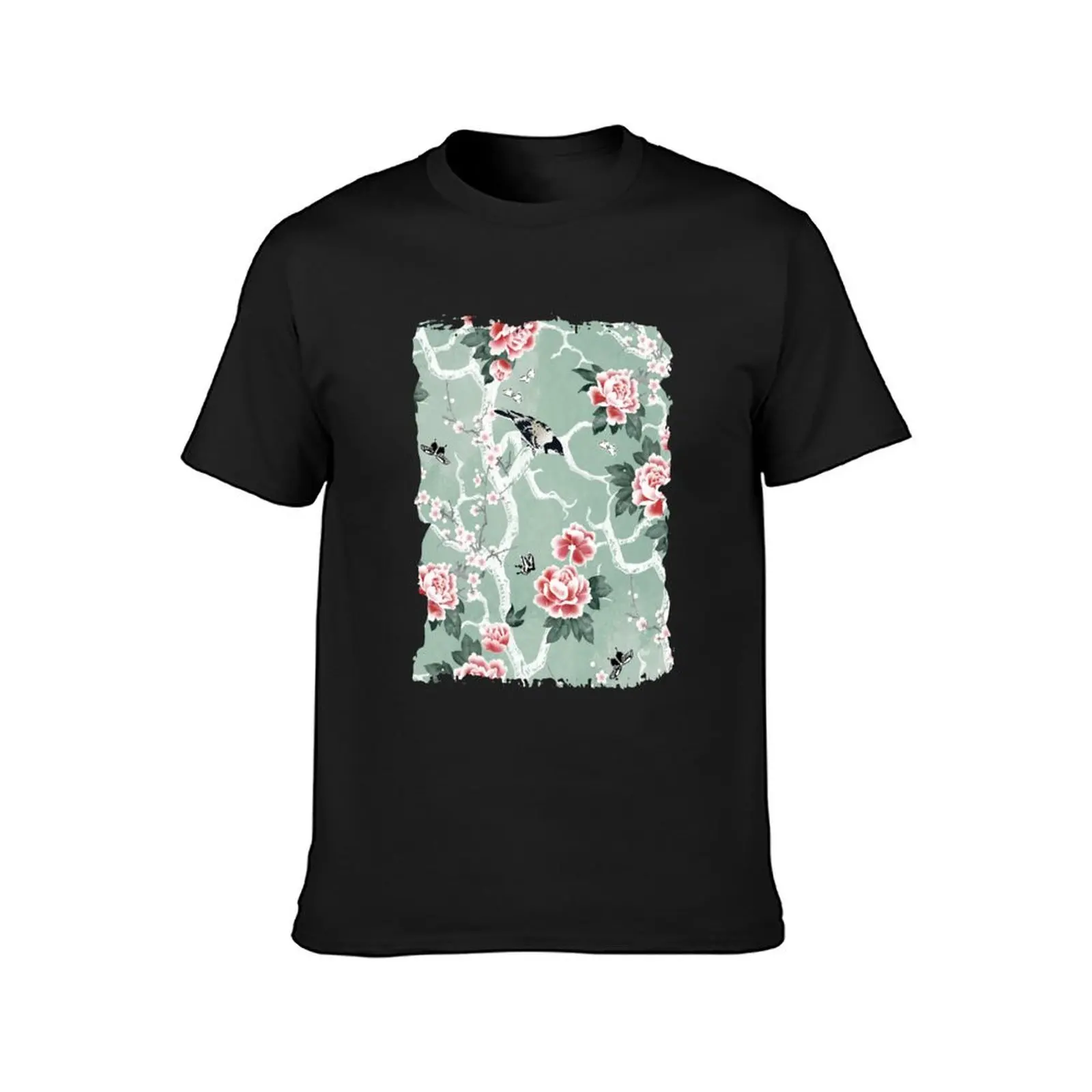 Chinoiserie birds in green T-Shirt new edition summer tops Blouse oversizeds Men's t-shirts