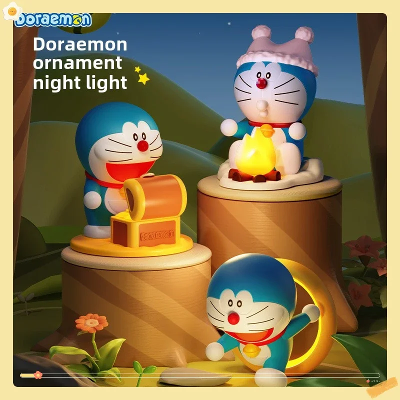 Miniso collaboration anime Doraemon peripheral creative ornaments, small night lights, bonfires, traffic circles, treasure items