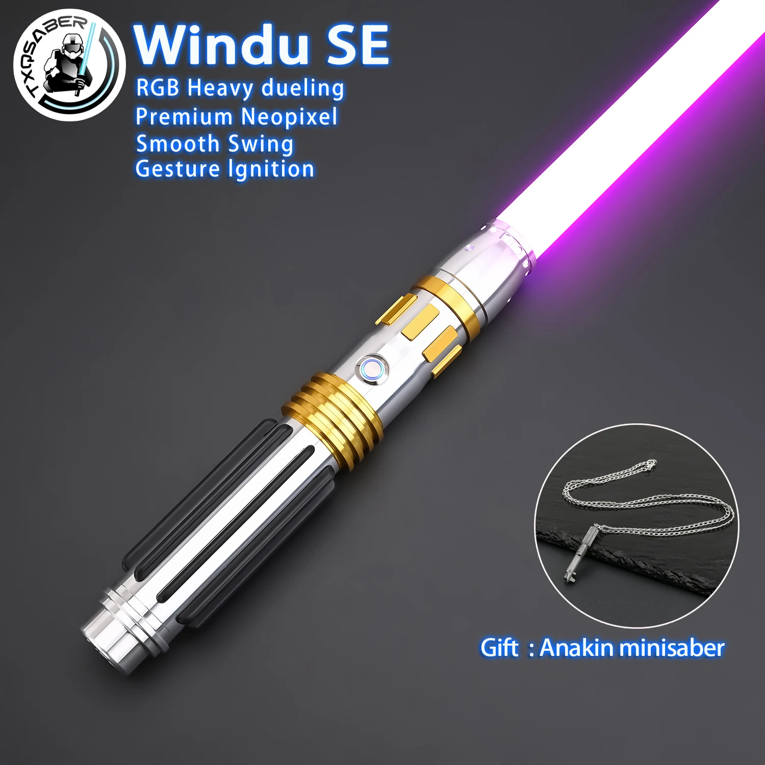 

TXQSABER Индуистский SE RGB Heavy Dueling Neo Pixel Proffie Lightsaber Force Light Sabre Smooth Swing Blaster Лазерный меч Косплей