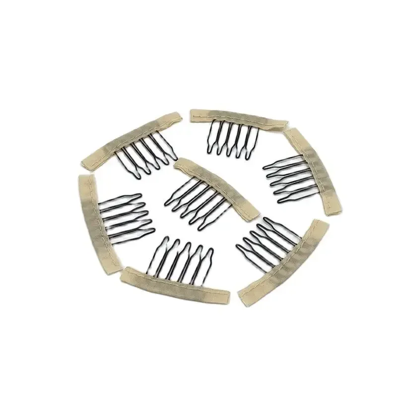 700 pcs Blonde Cloth  Combs 5 Teeth hair  clips for full lace cap  accessories
