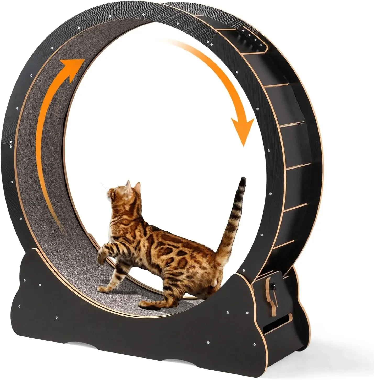 39 Inch Silent Cat Exercise Wheel for Indoor Cats with Safety Lock, Minimal Paw Gap Design, Supports Up to 33 lbs