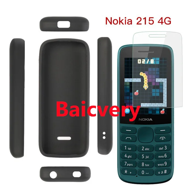 Fashion Soft silicone TPU Back Cover For Nokia 215 4G 2020 Phone Funda Case with Screen Protector Film