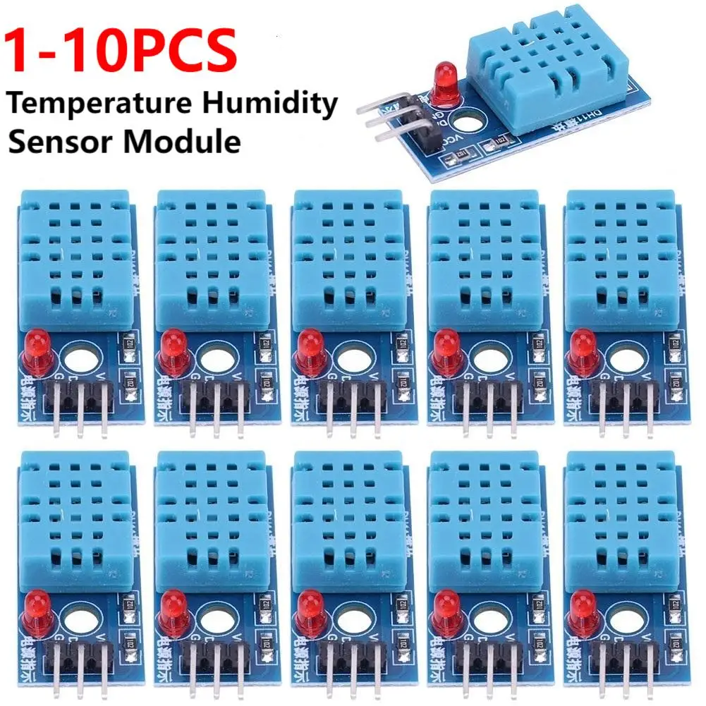 1-10pcs Digital Temperature And Humidity Sensor DHT11 Module 3V-5V 3-Wire High Precision Ultra-low Power Module For Arduino DIY