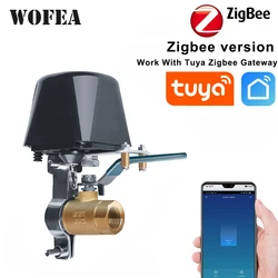 Wofea-Tuya Zigbee Smart Manipulator Valve Controller, Bluetooth para Água, Gás, Auto Shut, ON Off, Trabalhar com Alexa, Assistente do Google