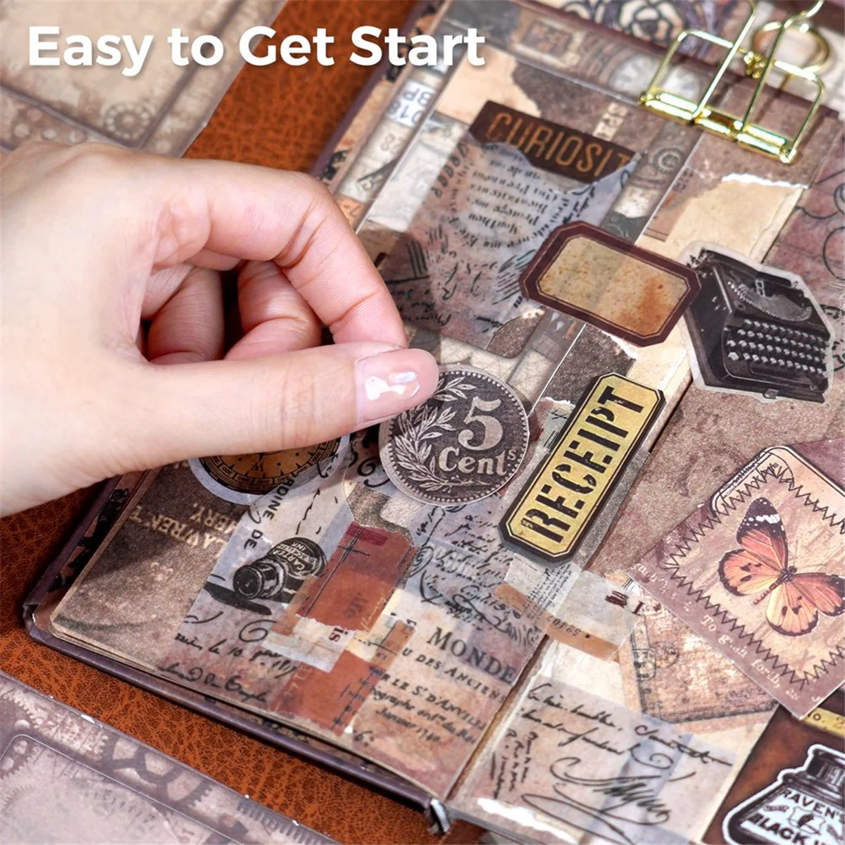 مجموعة سجل القصاصات TCE، سلسلة قصائد الحب - العناصر العتيقة، تغليف الصندوق لمواد سكرابوكينغ #1