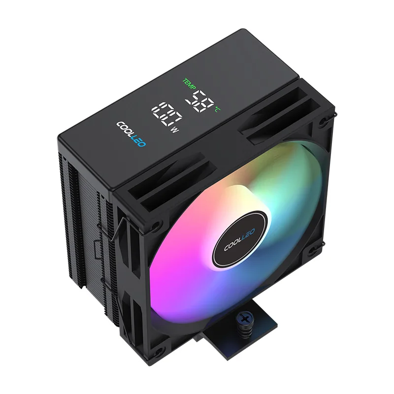 COOLLEO B40S DIG ARGB 4 tubos de calor enfriador de CPU radiador de pantalla Digital profesional TDP 200W CPU enfriador de aire para LGA1700 AM4 AM5