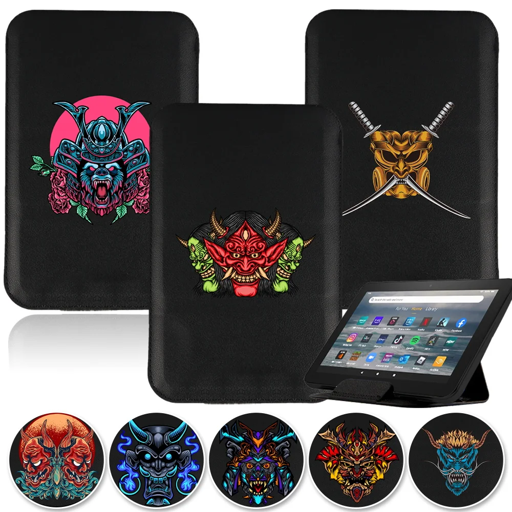 Monster Series Tablet Cover Case for Fire 7/HD 8/HD 10 /HD 8 Plus 2020/HD 10 Plus 2021 Universal Sleeve Leather Magnetic Pouch