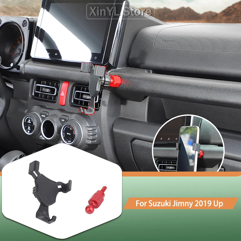 

For Suzuki Jimny 2019-2025 Up Car ABS Phone Holder Mobilephone GPS Bracket Stand Interior Accessories