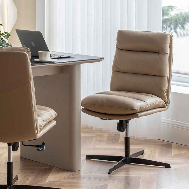 

Leather computer ergonomic office comfortable sedentary home desk up and down.